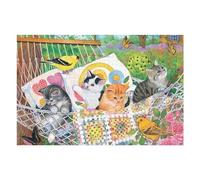 Rompecabezas para Adultos 1000pcs(75x50cm) Garden Cats & Birds Scene Rompecabezas para Adultos Juegos Relajantes Pero Divertidos Y Humorísticos Regalo De Cumpleaños, Regalos, 1000pcs(75x50cm)
