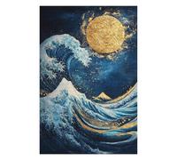 Rompecabezas para Adultos 1000pcs(75x50cm) Golden Wave with Mountain and Moon Rompecabezas para Adultos Juguetes Antiestrés Carrera De Velocidad Manual Gran Regalo para Jugar 1000pcs(75x50cm)