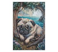 Rompecabezas para Adultos 1000pcs(75x50cm) Magical Pug Paradise Rompecabezas para Adultos Juguetes DIY Decoración De Pared Cumpleaños Y Navidad 1000pcs(75x50cm)
