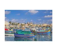 Rompecabezas para Adultos 1000pcs(75x50cm) Marsaxlokk Boats In Malta Rompecabezas para Adultos Juegos Relajantes Pero Divertidos Y Humorísticos Regalo De Cumpleaños, Regalos, 1000pcs(75x50cm)