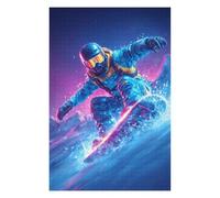 Rompecabezas para Adultos 1000pcs(75x50cm) Neon Snowboarder in Action Rompecabezas para Adultos Juego De Ingenio Corte De Precisión Actividades Divertidas En Casa 1000pcs(75x50cm)