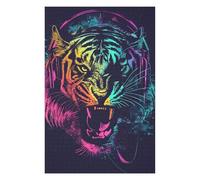 Rompecabezas para Adultos 1000pcs(75x50cm) Neon Tiger Headphones Art Print -2 Rompecabezas para Adultos Juego Familiar Mejora La Memoria Interacción Entre Padres E Hijos 1000pcs(75x50cm)