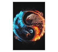 Rompecabezas para Adultos 1000pcs(75x50cm) Phoenix Yin Yang Art Print Rompecabezas para Adultos Juego Familiar Difícil Cumpleaños 1000pcs(75x50cm)