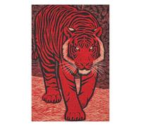 Rompecabezas para Adultos 1000pcs(75x50cm) Red Tiger Art Print Rompecabezas para Adultos Juego De Ingenio Regalo De Cumpleaños Desafío Educativo 1000pcs(75x50cm)