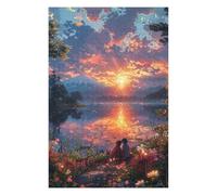 Rompecabezas para Adultos 1000pcs(75x50cm) Rompecabezas Anime Sunset Lake Romance Rompecabezas para Adultos Juguetes Antiestrés Mejora La Memoria Difícil Y Desafiante 1000pcs(75x50cm)