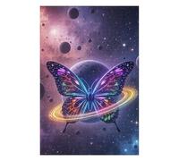 Rompecabezas para Adultos 1000pcs(75x50cm) Rompecabezas Cosmic Butterfly Rings and Planets Rompecabezas para Adultos Juguete Decoración De Pared Desafío Difícil Difícil Y Desafío 1000pcs(75x50cm)