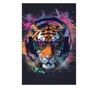 Rompecabezas para Adultos 1000pcs(75x50cm) Rompecabezas Tiger Headphones Sunglasses Art Print-3 Rompecabezas para Adultos Juguetes Antiestrés Mejora La Memoria Difícil Y Desafiante 1000pcs(75x50cm)