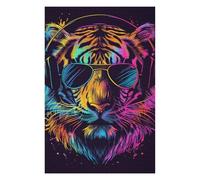 Rompecabezas para Adultos 1000pcs(75x50cm) Rompecabezas Vibrant Tiger Headphones Art Print -1 Rompecabezas para Adultos Juegos Familiares Ensamblaje De Patrones Difícil Y Desafiante 1000pcs(75x50cm)