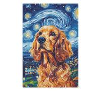 Rompecabezas para Adultos 1000pcs(75x50cm) Starry Night Cocker Spaniel Art Print -3 Rompecabezas para Adolescentes Juguetes Antiestrés Desafío Difícil Regalo De Cumpleaños, Regalos, 1000pcs(75x50cm)
