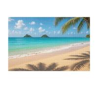 Rompecabezas para Adultos 1000pcs(75x50cm) Tropical Beach with Palm Tree Shadows Rompecabezas para Adultos Juegos Familiares Desafío Difícil Desafío Difícil 1000pcs(75x50cm)