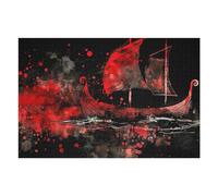 Rompecabezas para Adultos 1000pcs(75x50cm) Viking Red Boat Rompecabezas para Adultos Juguetes Antiestrés Desafío Educativo De Corte De Precisión 1000pcs(75x50cm)