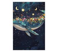 Rompecabezas para Adultos 1000pcs(75x50cm) Whale with Flowers in Space Rompecabezas para Adultos Juguetes Antiestrés Regalo De Cumpleaños Desafiante De Completar 1000pcs(75x50cm)