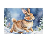 Rompecabezas para Adultos 1000pcs(75x50cm) Winter Bunny in Snowscape Rompecabezas para Adultos Juegos Familiares Desafío Difícil Desafío Difícil 1000pcs(75x50cm)