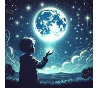 Rompecabezas para Adultos 200 Piezas Chico de la luz de la Luna Puzzle Adultos,Entretenimiento Creativo Diversión,Decoración Familiar,Regalo para la Relajación