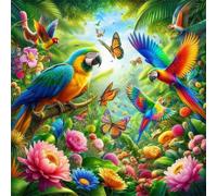 Rompecabezas para Adultos 200 Piezas Flores de Loro Tropical Puzzle Adultos,Entretenimiento Creativo Diversión,Decoración Familiar,Regalo para la Relajación