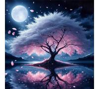 Rompecabezas para Adultos 200 Piezas Lago del Árbol de la Luna Puzzle Adultos,Entretenimiento Creativo Diversión,Decoración Familiar,Regalo para la Relajación