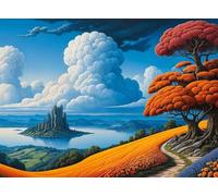Rompecabezas para Adultos 200 Piezas, Puzzle 200 Piezas Adultos Árbol Isla, 35x25cm Puzzles Desafiante Paisajes con Letras en la Parte Posterior sin Polvo, Relax Regalo para Mujeres y Hombres