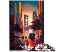 Rompecabezas para adultos 2000 piezas Artsy San Francisco Juguete educativo Antiestrés Ideas Regalos Puzzle 27.56" x 39.37" para adolescentes de 14 años y mayores