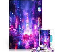 Rompecabezas para Adultos 2000 Piezas Ciudad de neón RGB Juguetes para aliviar el estrés con Piezas de Formas aleatorias Que se entrelazan Completamente 70x100cm