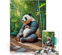 Rompecabezas para Adultos 2000 Piezas Escultura de Panda en el Bosque de bambú Juguetes de Juego Decoración 70x100cm