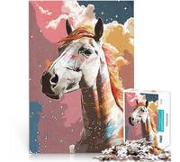 Rompecabezas para Adultos 2000 Piezas Expresión de Caballo Vintage Juego de Preguntas con Piezas de Formas aleatorias Que se entrelazan Completamente 70x100cm