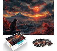Rompecabezas para Adultos 2000 Piezas Gato del paraíso del Atardecer Juegos Divertidos con Piezas de Formas aleatorias Que se entrelazan Completamente 70x100cm