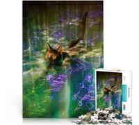 Rompecabezas para Adultos 2000 Piezas Gato Negro en el Agua Juguetes educativos de Aprendizaje Juguetes de decoración del hogar 70x100cm