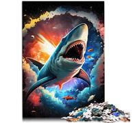 Rompecabezas para adultos 2000 piezas Juego de mito de tiburón Juguetes para la familia Regalo con cartel y preguntas 27.56" x 39.37"