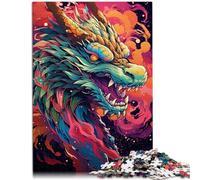 Rompecabezas para adultos 2000 piezas, juego intelectual retro dragón japonés con cartel y ficha de preguntas y respuestas surtidas 27,56" x 39,37"