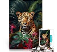 Rompecabezas para Adultos 2000 Piezas Leopardo Tropical Desafío difícil para aliviar el estrés con póster a Juego y Hoja de Trivia 70x100cm