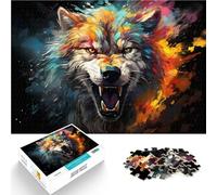Rompecabezas para adultos 2000 piezas Pintura de lobo colorido difícil rompecabezas duro alivio del estrés estancia matar el tiempo 27,56 pulgadas x 39,37 pulgadas