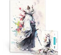 Rompecabezas para Adultos 2000 Piezas Pintura del Gato Guerrero Juegos Divertidos para la Familia Regalo de cumpleaños, Regalos 70x100cm