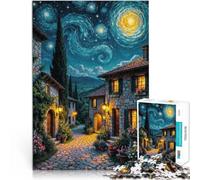 Rompecabezas para Adultos 2000 Piezas Pueblo de la Noche Estrellada Juego Familiar para y Colección de Artistas, Bellas Artes 70x100cm