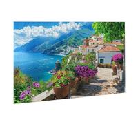 Rompecabezas para Adultos,2000 Piezas,Puzzle de Madera Desafiante,Obra Arte Juego,Rompecabezas Juego De Manos Decoración Familiar,Pasatiempo Creativo,Regalo 70 x 99 cm Junto Al Mar Pueblo 3 K0F-495