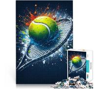 Rompecabezas para Adultos 2000 Piezas Salpicadura de Pelota y Raqueta de Tenis Acertijo para Juguetes de decoración del hogar 70x100cm