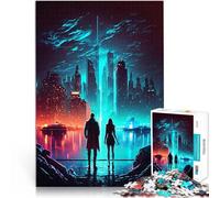 Rompecabezas para Adultos 2000 Piezas Vida Nocturna en Neon City Juguetes educativos de Aprendizaje Regalo de cumpleaños, Regalos 70x100cm
