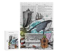 Rompecabezas para Adultos 300 PCS A Whale in The Bathtub Rompecabezas para Adultos Juegos Relajantes Mejora La Memoria Difícil Y Desafiante 300 PCS