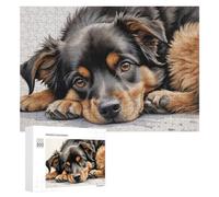 Rompecabezas para Adultos 300 PCS Adorable Australian Shepherd Pup Rompecabezas para Adultos Juegos Divertidos Pero Regalos Divertidos Y Humorísticos para Amigos Y Familiares 300 PCS
