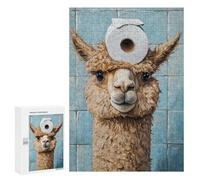 Rompecabezas para Adultos 300 PCS Alpaca with Toilet Paper on Head Rompecabezas para Adultos Desafío Difícil Rompecabezas Desafiante Juegos Familiares De Ingenio 300 PCS