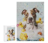 Rompecabezas para Adultos 300 PCS American Staffordshire TER Rompecabezas para Adultos Juegos Familiares Alivia El Estrés Regalo De Cumpleaños, Regalos, 300 PCS