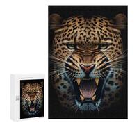 Rompecabezas para Adultos 300 PCS Angry Leopard Face Animal Juego De Rompecabezas para Ejercitar La Mente Corte De Precisión Interacción Entre Padres E Hijos 300 PCS