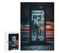 Rompecabezas para Adultos 300 PCS Astronaut in Phone Booth Rompecabezas para Adultos Juguete Decoración De Pared Regalos para Mujeres Gran Regalo para Juegos 300 PCS