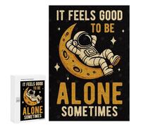 Rompecabezas para Adultos 300 PCS Astronaut on Moon - Alone Time Rompecabezas para Adultos Juego De Ingenio Desafío Difícil 300 PCS