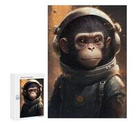 Rompecabezas para Adultos 300 PCS Astronaut Space Monkey Rompecabezas para Adolescentes Juego De Ingenio Análisis Y Lógica 300 PCS