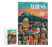 Rompecabezas para Adultos 300 PCS Athens Sunset Rompecabezas para Adultos Juego De Ingenio Desafío Difícil 300 PCS