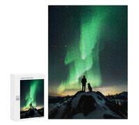 Rompecabezas para Adultos 300 PCS Aurora Night with My Dog Rompecabezas para Adultos Juegos Relajantes Mejora La Memoria Cumpleaños Y Navidad 300 PCS