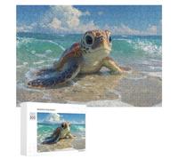 Rompecabezas para Adultos 300 PCS Baby Sea Turtle on Beach Rompecabezas para Adultos Juguete Decoración De Pared Regalos para Mujeres Gran Regalo para Juegos 300 PCS