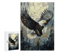 Rompecabezas para Adultos 300 PCS Bald Eagle in Flight Dynamic Impasto Art Rompecabezas Juegos Relajantes Análisis Y Lógica Cumpleaños Y Navidad 300 PCS