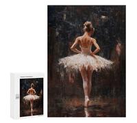 Rompecabezas para Adultos 300 PCS Ballet Dancer in Spotlight Red Curtain Call Ballet’s Final Bow Rompecabezas para Adultos Juego Práctico Mejora La Memoria Regalos para Amigos Y Familiares 300 PCS