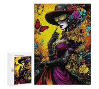 Rompecabezas para Adultos 300 PCS Baroque Gothic Elegance - Mysterious Victorian Lady in Ornate Fashion Rompecabezas para Adultos Juegos Divertidos Decoración Desafiante De Completar 300 PCS